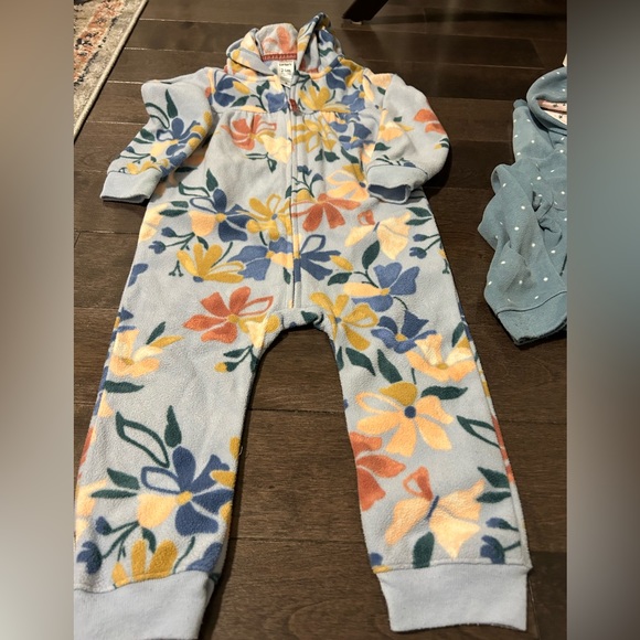 🌸 Baby Girl Hooded Zip-Up Fleece Jumpsuits warm for fall and winter toddler - Picture 3 of 7